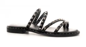 Beach Please Studded Sandals - Black