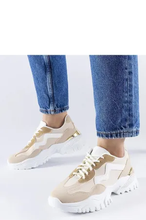 Beige sneakers with a massive Gironic sole