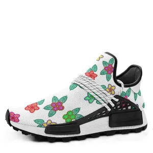 Berry Flowers White Okaki Sneakers