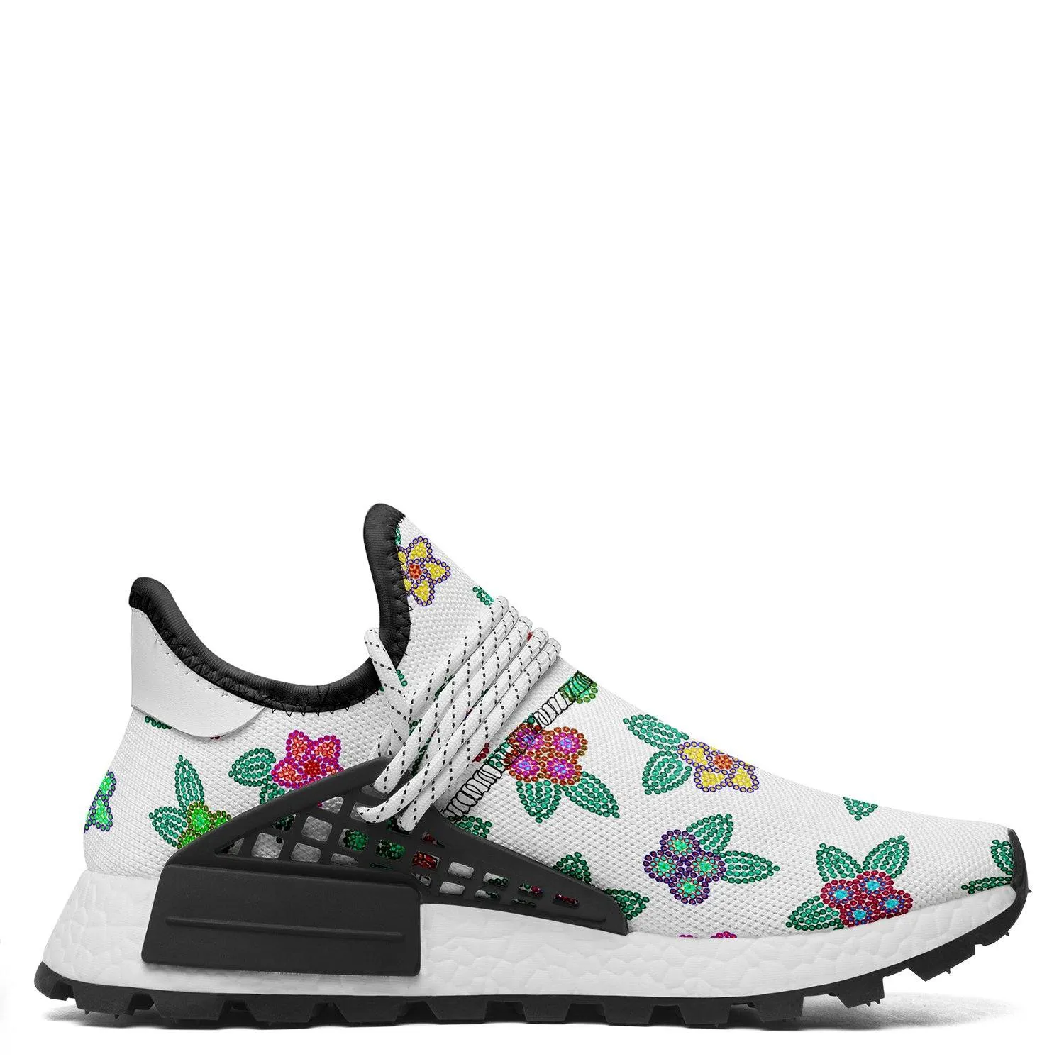Berry Flowers White Okaki Sneakers