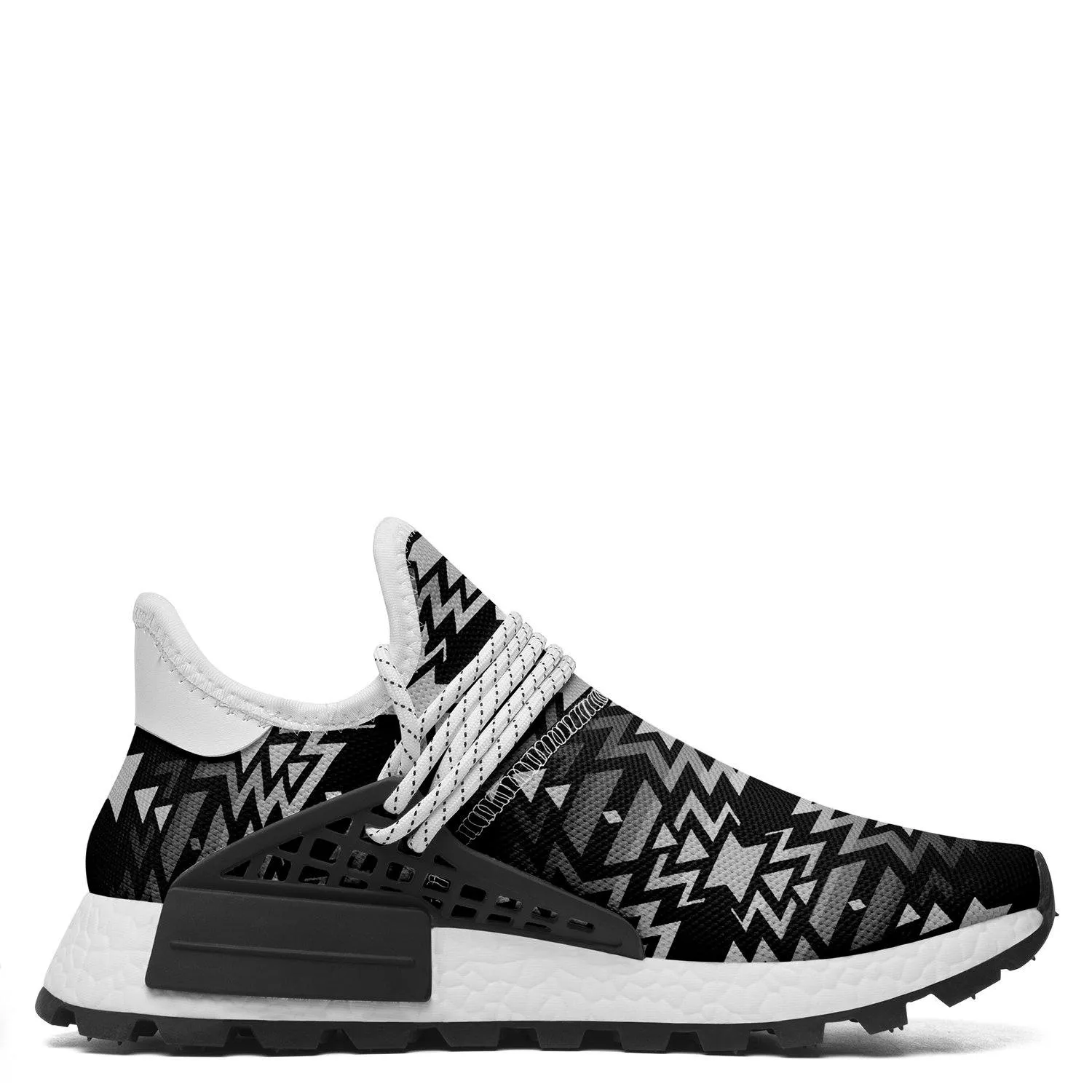 Black Fire Black and White Okaki Sneakers
