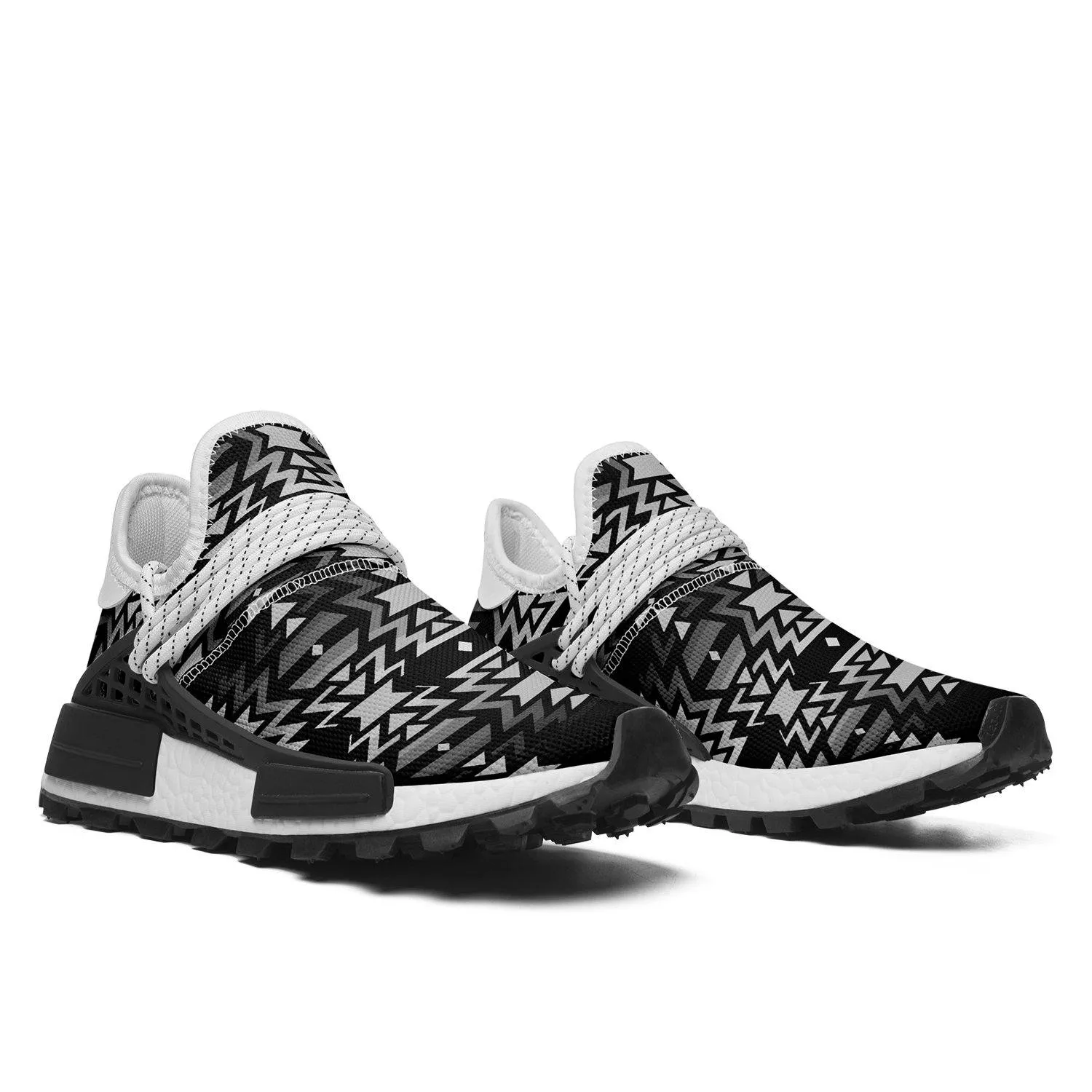 Black Fire Black and White Okaki Sneakers
