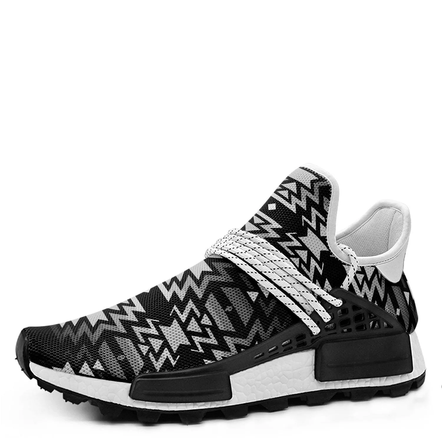 Black Fire Black and White Okaki Sneakers