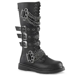 Brass Knuckles Chain Boots (Demonia - Bolt-450) - Unisex