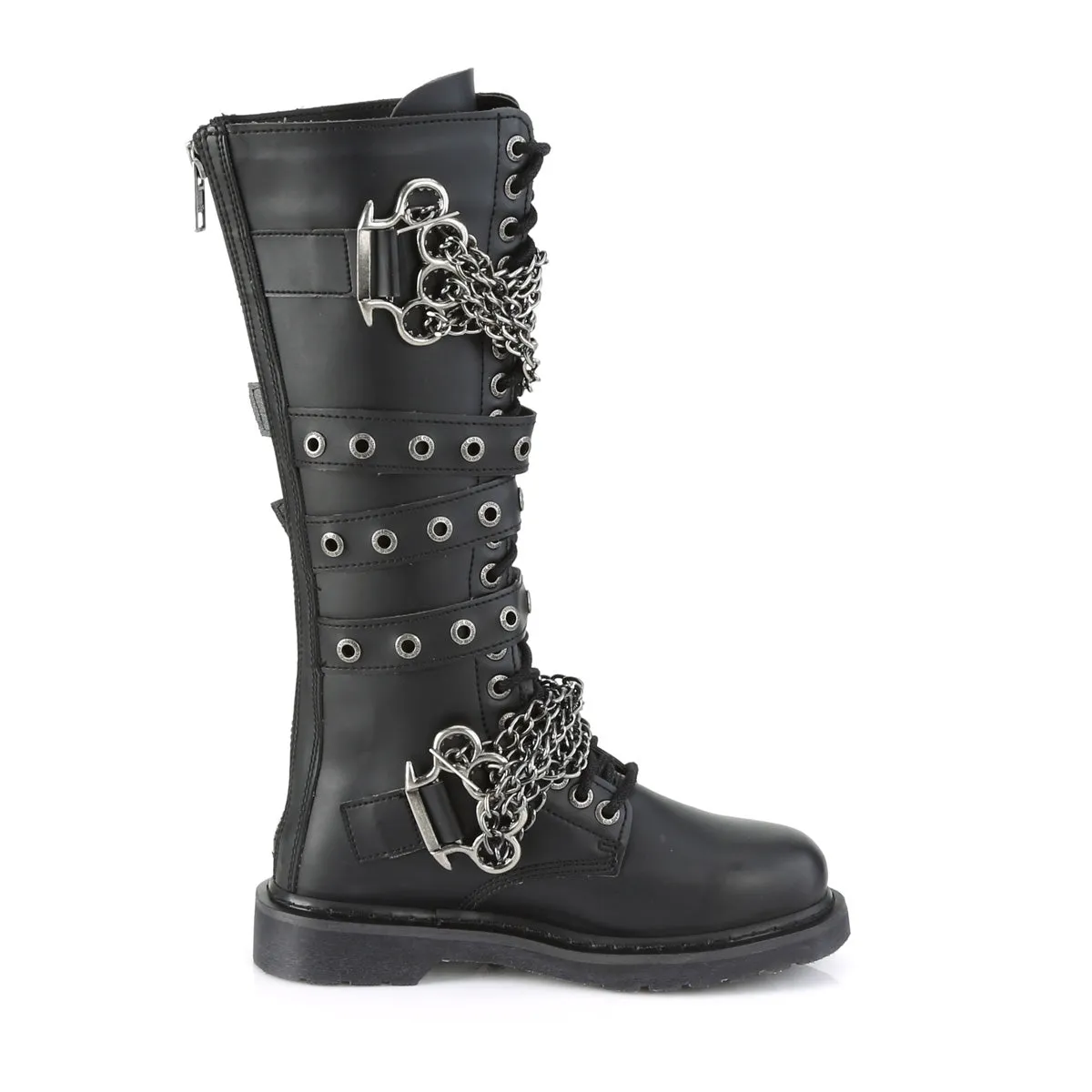 Brass Knuckles Chain Boots (Demonia - Bolt-450) - Unisex