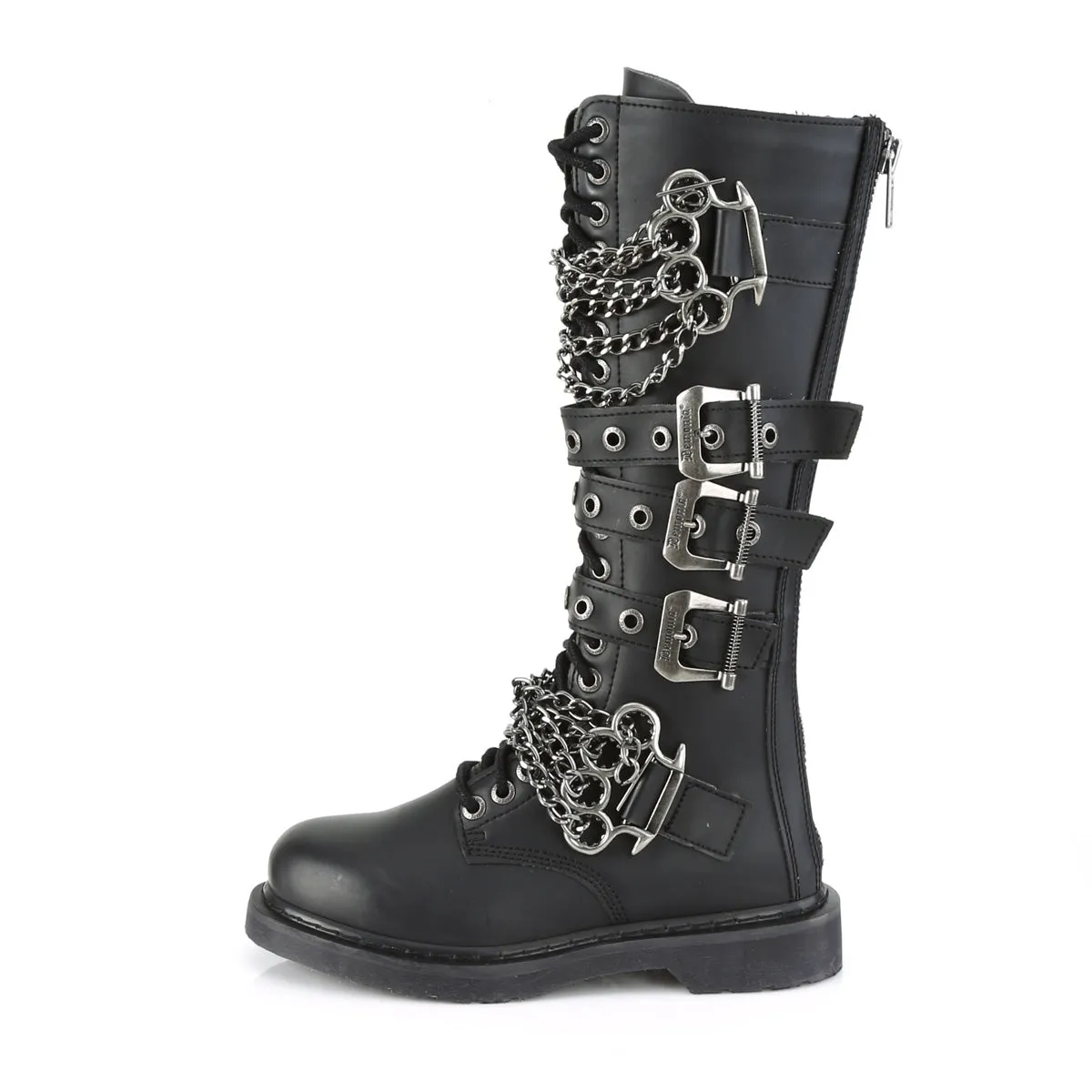 Brass Knuckles Chain Boots (Demonia - Bolt-450) - Unisex