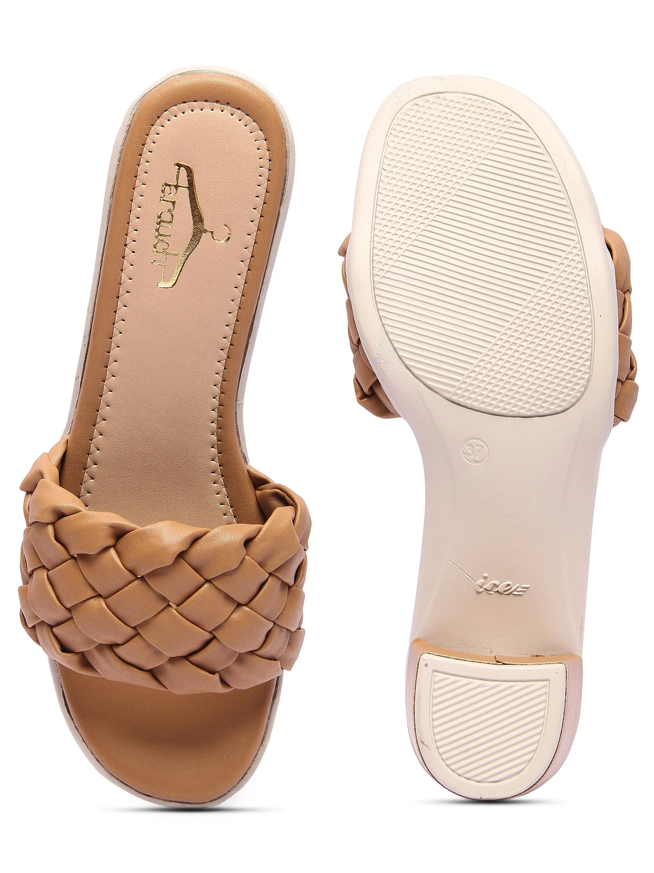 Brauch Women's Tan Braided Heels