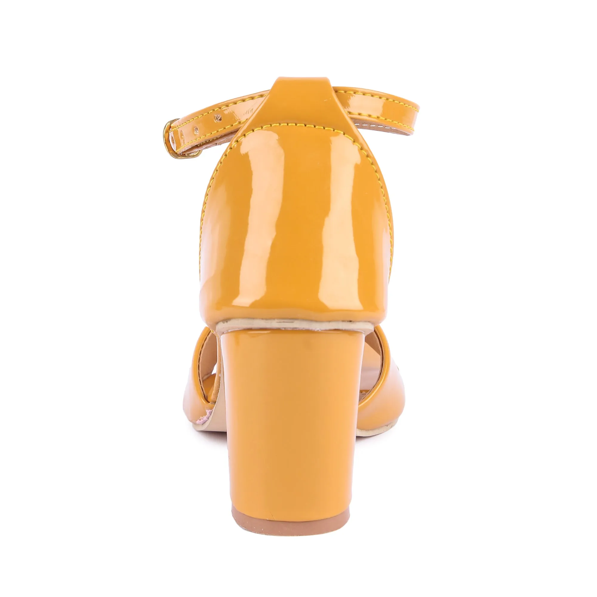 Brauch Women's Yellow Patent Block Heel