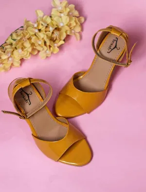 Brauch Women's Yellow Patent Block Heel