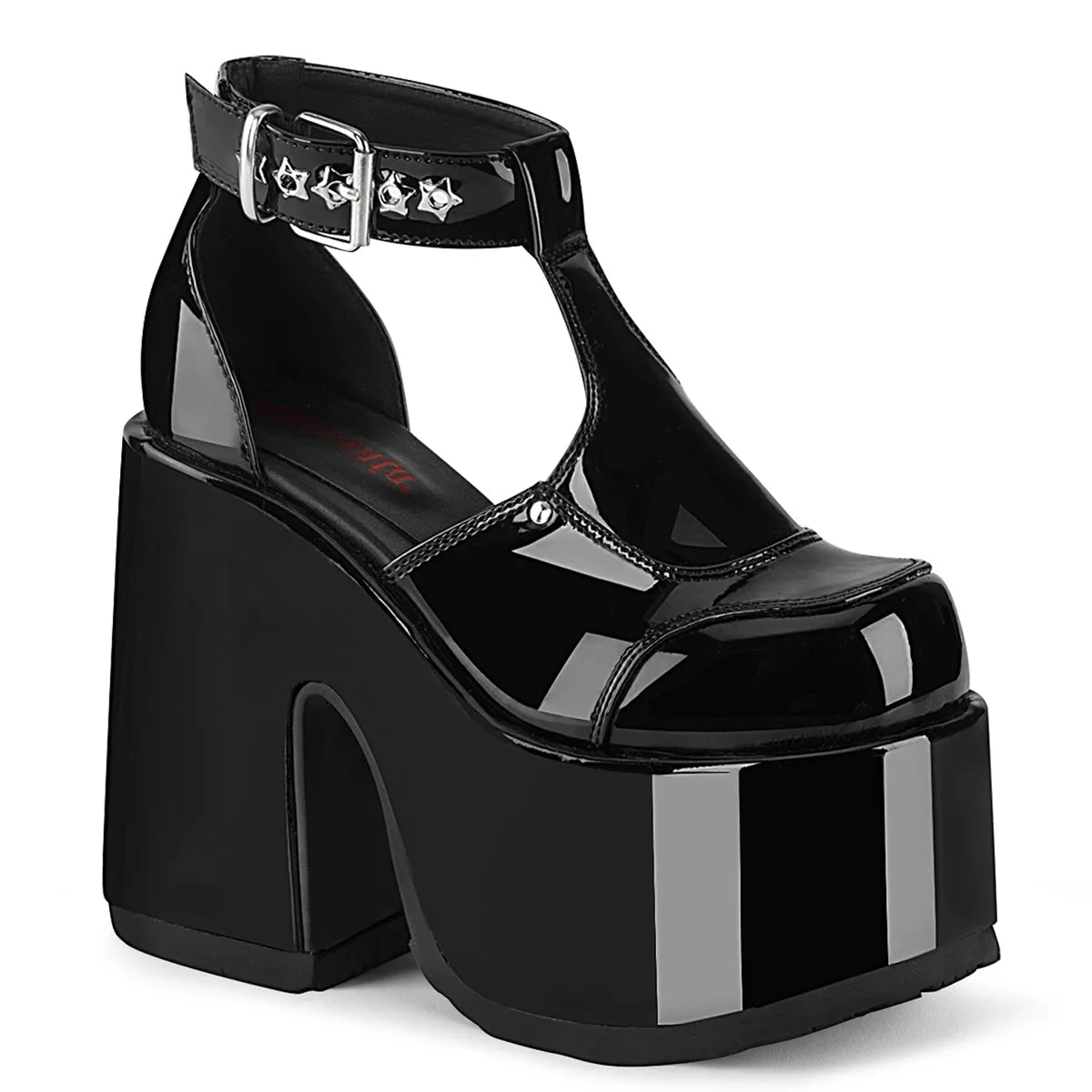 CAMEL-103 DemoniaCult Alternative Footwear Black Patent Women's Platform Sandals