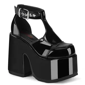 CAMEL-103 DemoniaCult Alternative Footwear Black Patent Women's Platform Sandals