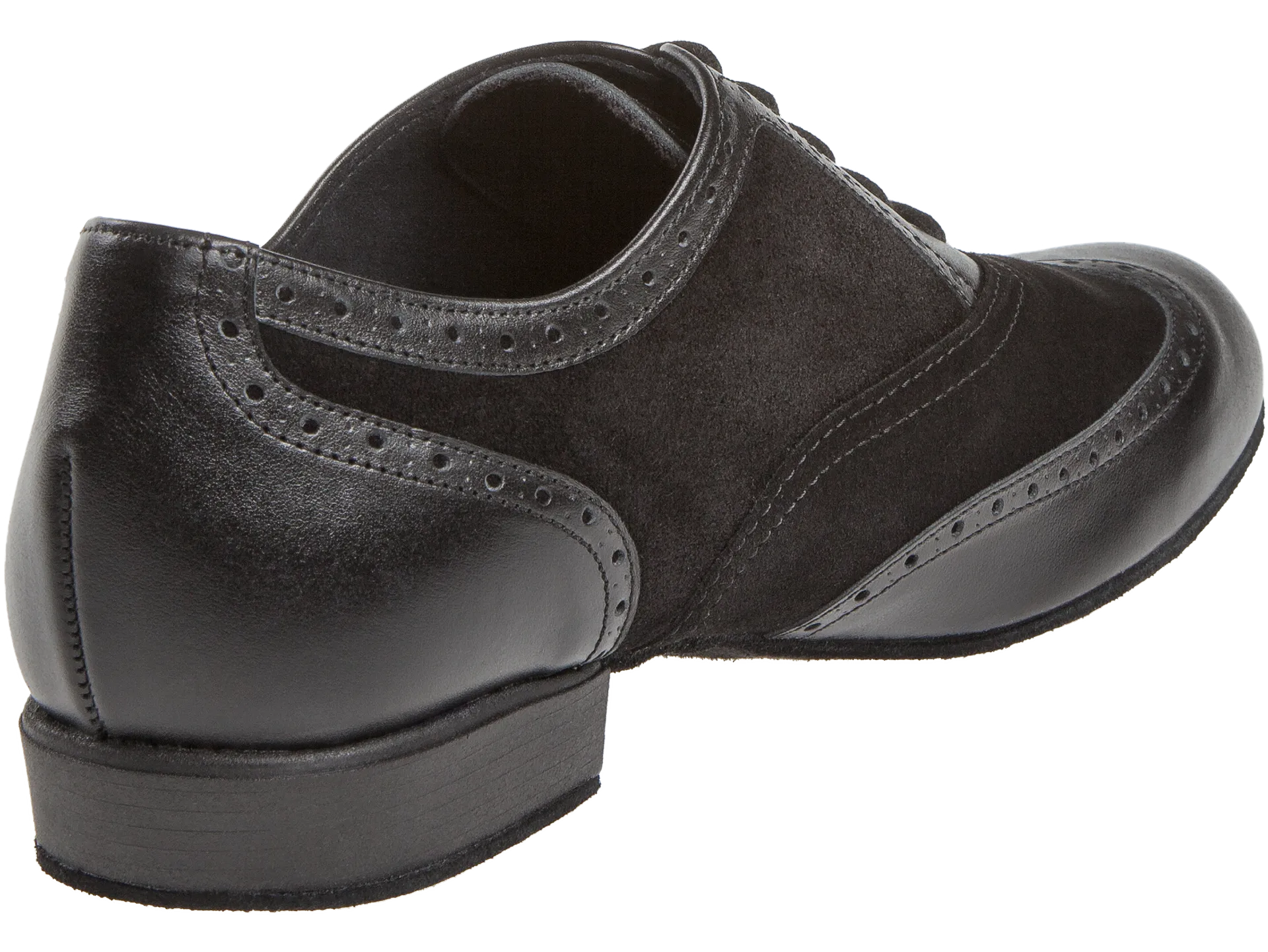 Diamant-Mens: Cagney: New York Black & Midnite: Black Leather & Suede | .75" Standard | MED/WIDE | Suede Sole