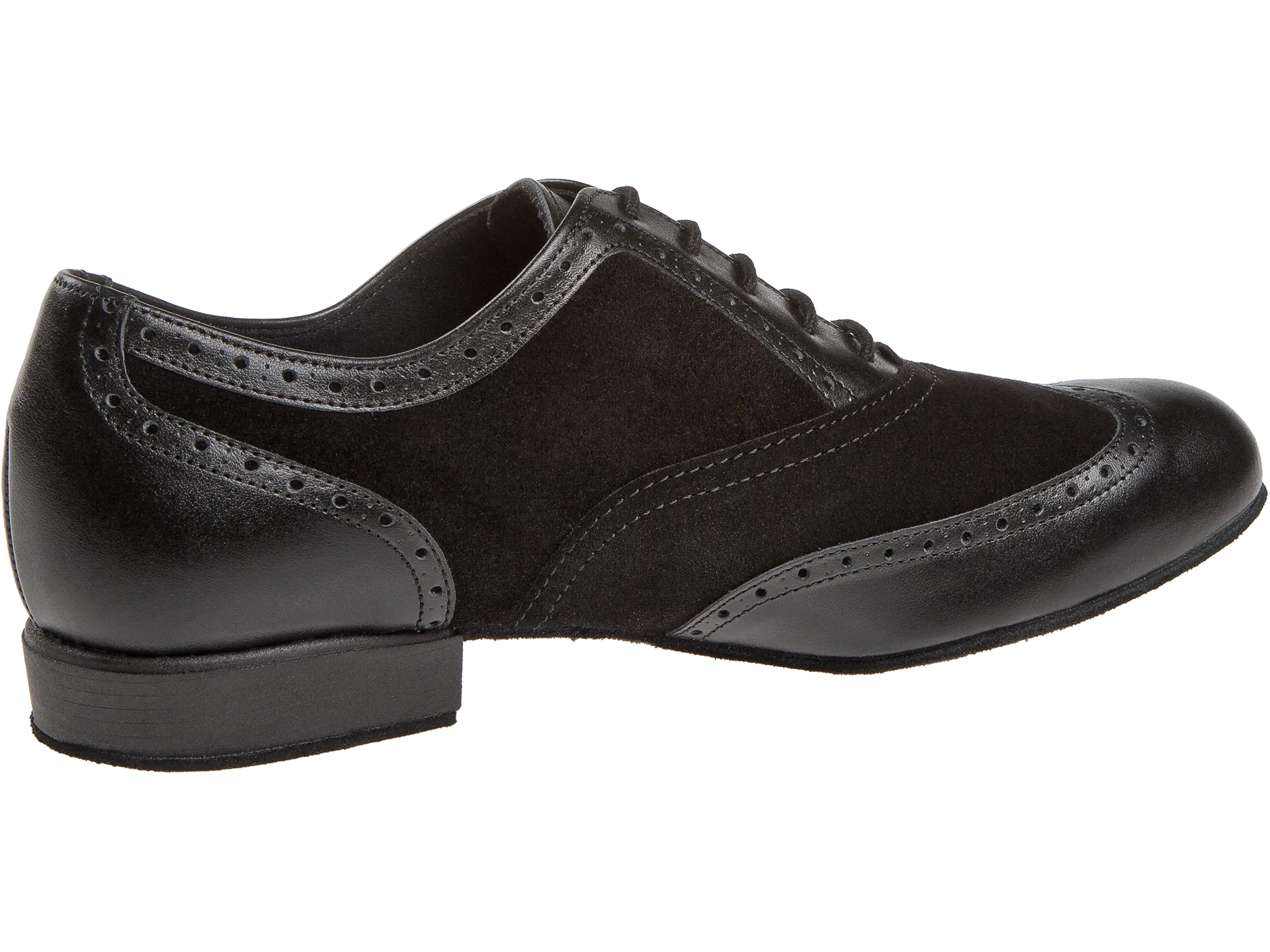 Diamant-Mens: Cagney: New York Black & Midnite: Black Leather & Suede | .75" Standard | MED/WIDE | Suede Sole