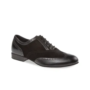 Diamant-Mens: Cagney: New York Black & Midnite: Black Leather & Suede | .75" Standard | MED/WIDE | Suede Sole