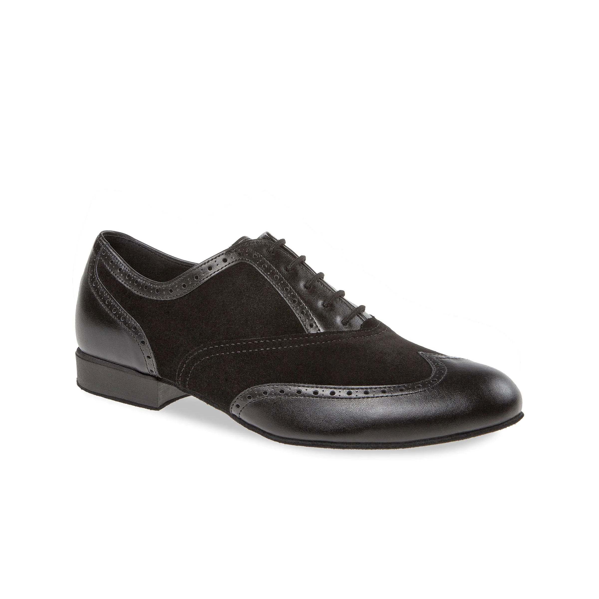 Diamant-Mens: Cagney: New York Black & Midnite: Black Leather & Suede | .75" Standard | MED/WIDE | Suede Sole