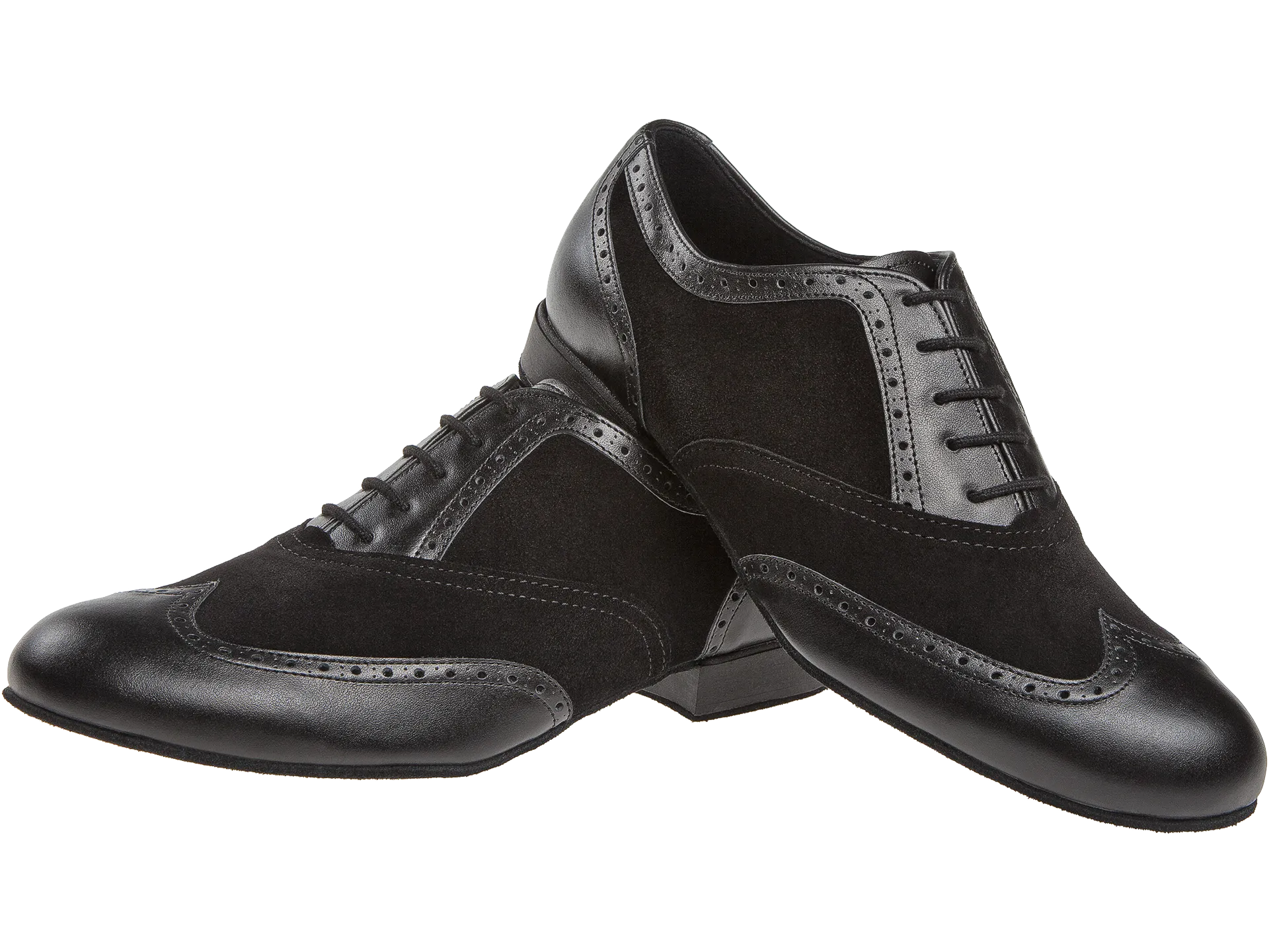 Diamant-Mens: Cagney: New York Black & Midnite: Black Leather & Suede | .75" Standard | MED/WIDE | Suede Sole