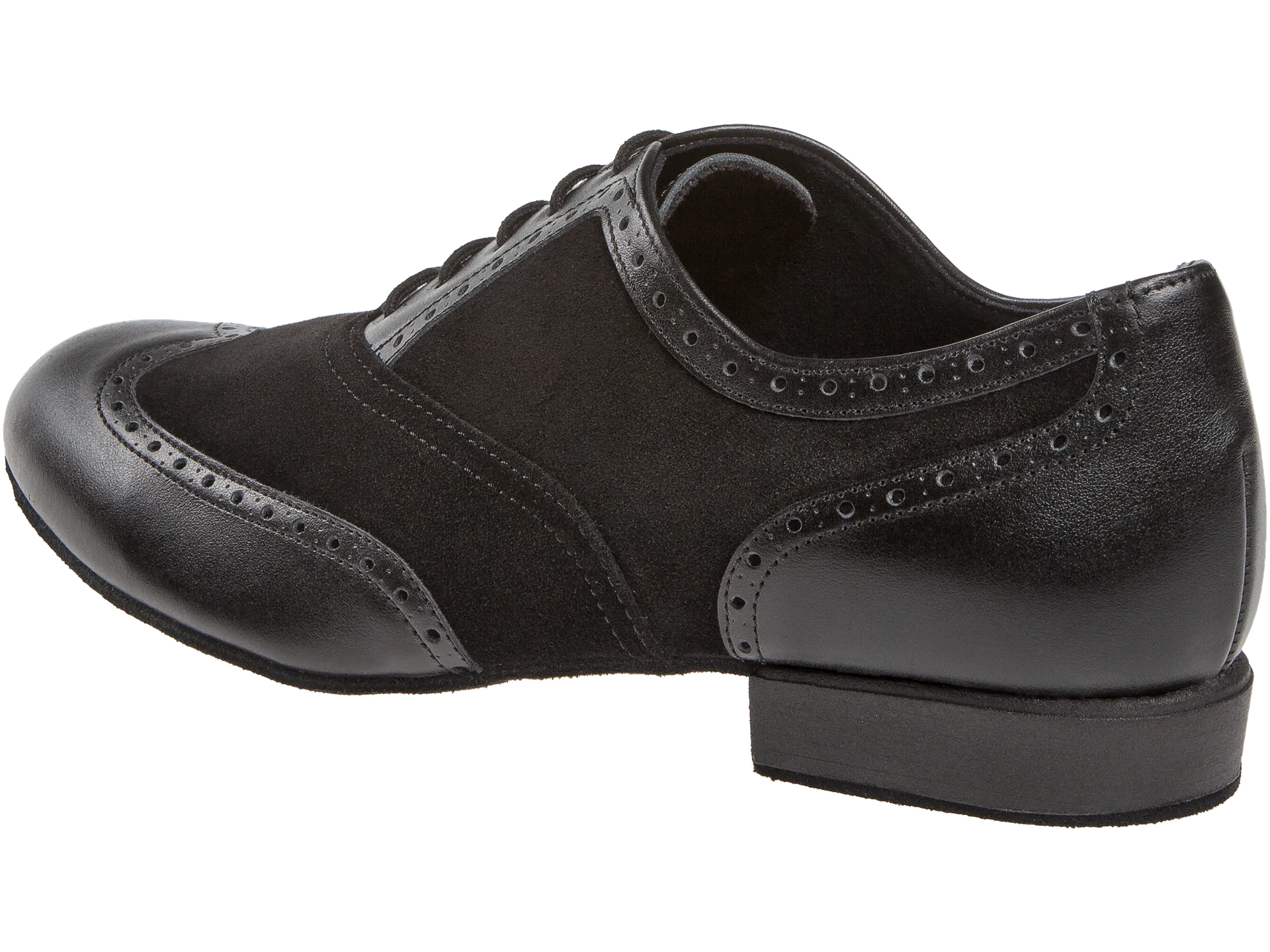 Diamant-Mens: Cagney: New York Black & Midnite: Black Leather & Suede | .75" Standard | MED/WIDE | Suede Sole