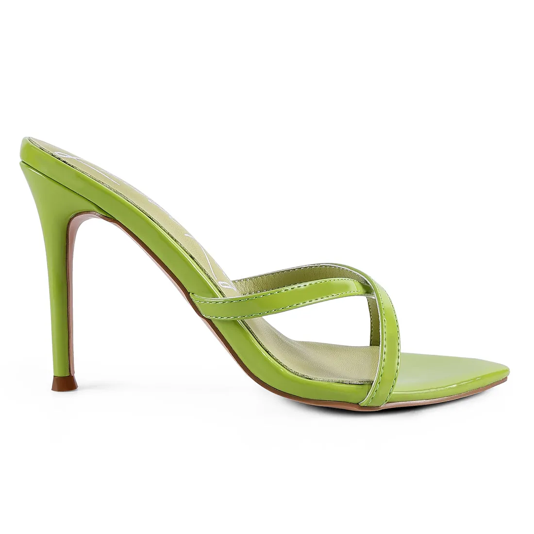 Green High Heeled Pointed Toe Sandal