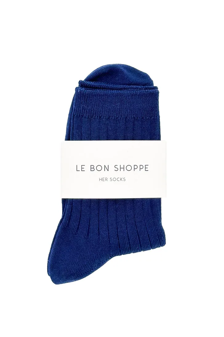 Her Cotton Socks | Midnight Blue