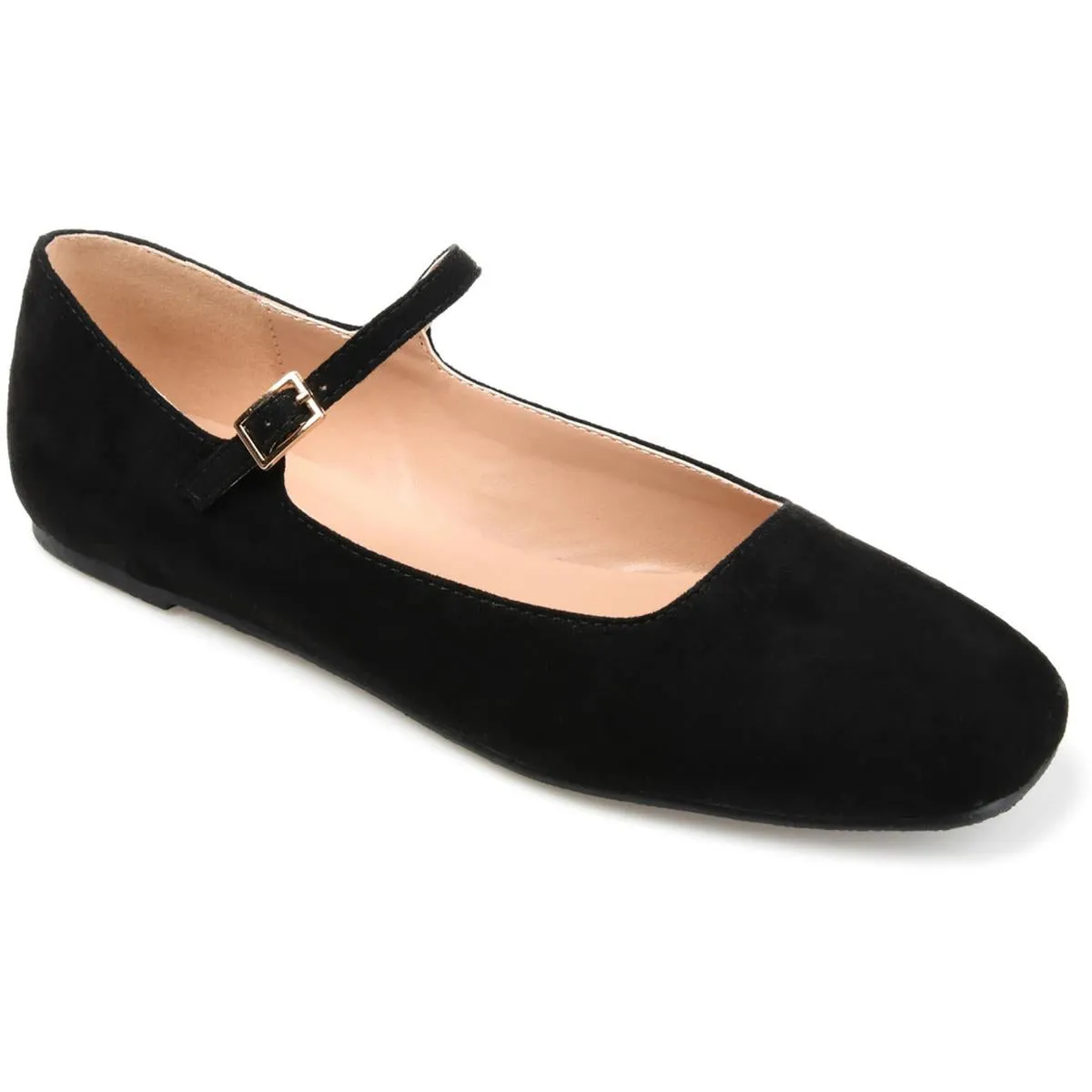 Journee Collection Womens Carrie Faux Suede Slip On Ballet Flats