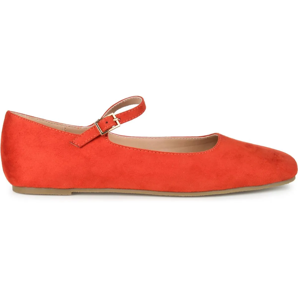 Journee Collection Womens Carrie Faux Suede Slip On Ballet Flats