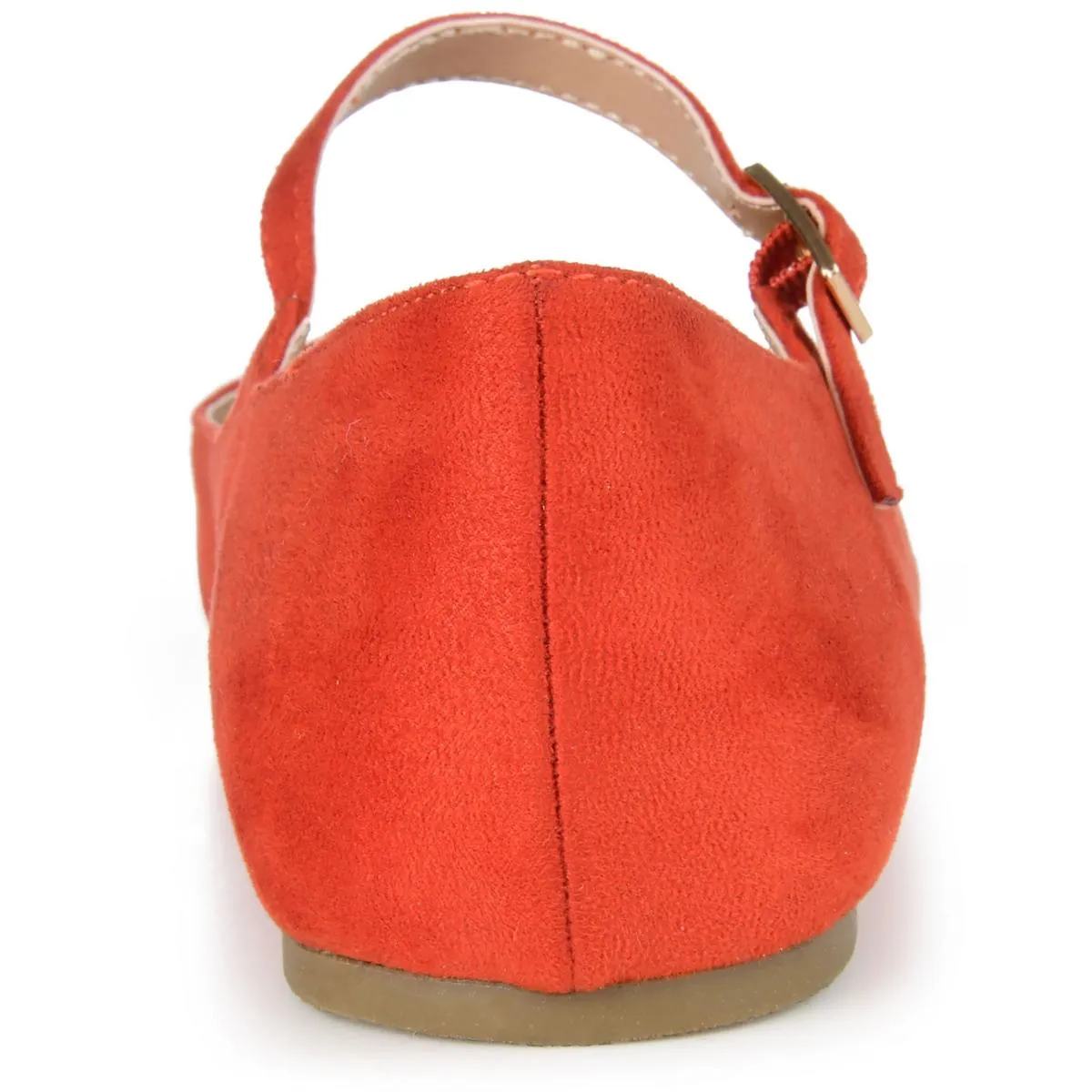 Journee Collection Womens Carrie Faux Suede Slip On Ballet Flats