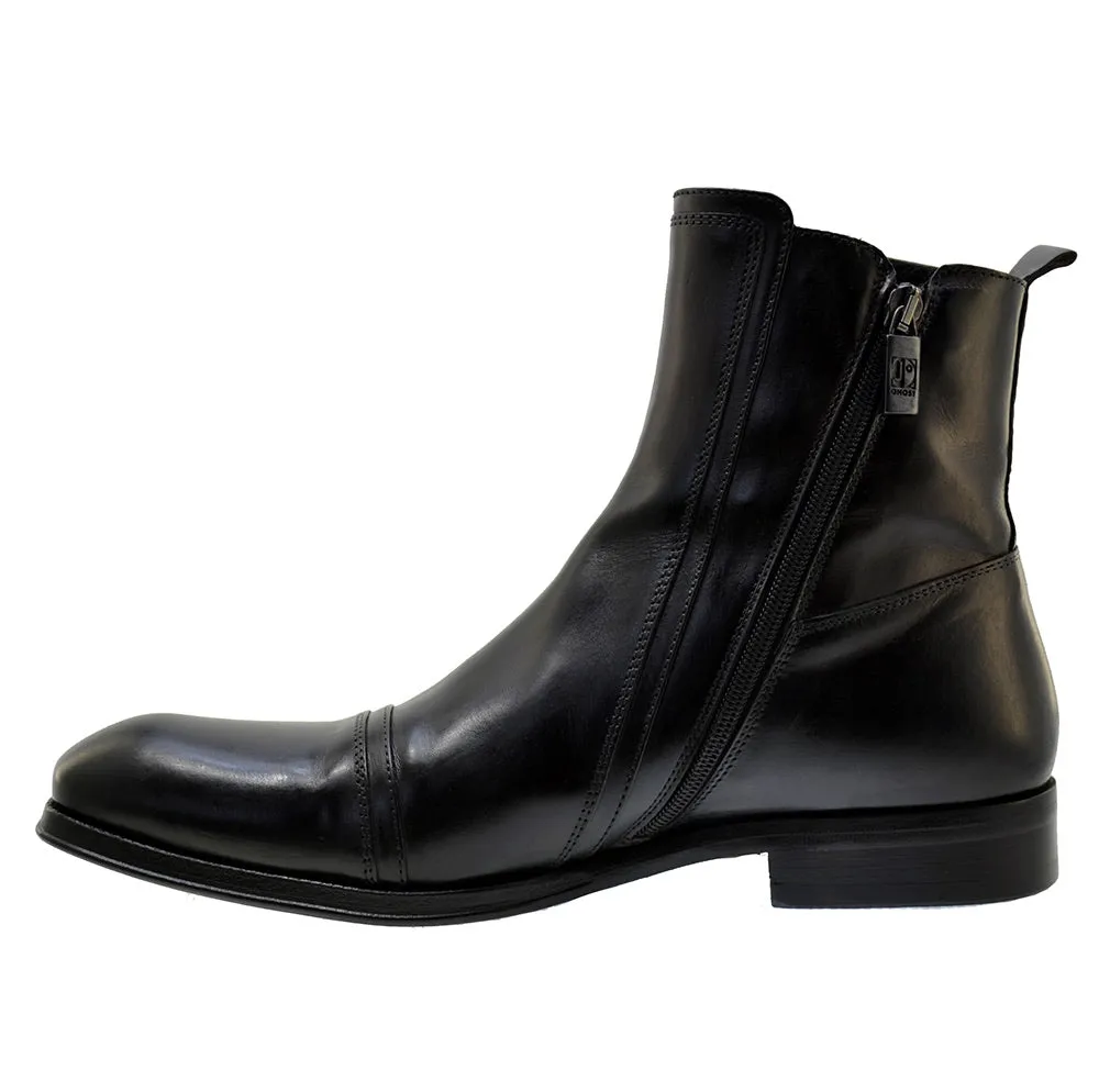 Men's Italian Shoes Jo Ghost 3936 Black Leather Chelsea Boots size 40