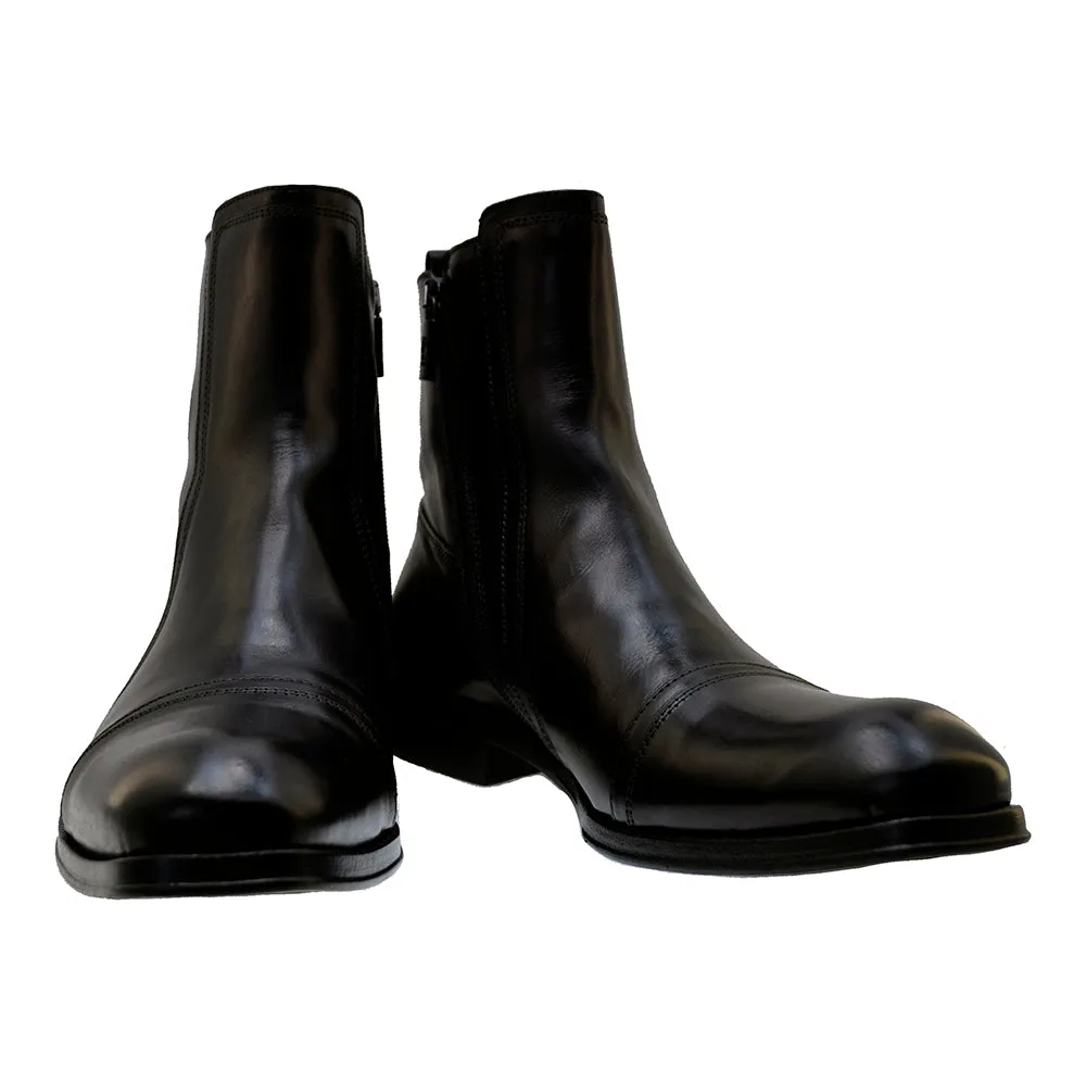 Men's Italian Shoes Jo Ghost 3936 Black Leather Chelsea Boots size 40