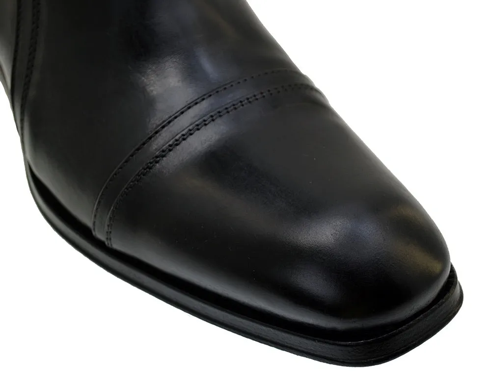 Men's Italian Shoes Jo Ghost 3936 Black Leather Chelsea Boots size 40