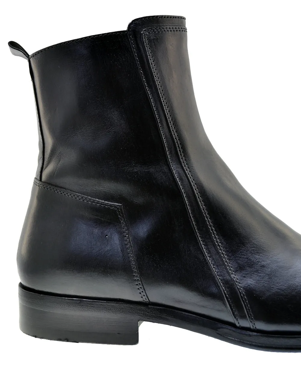 Men's Italian Shoes Jo Ghost 3936 Black Leather Chelsea Boots size 40