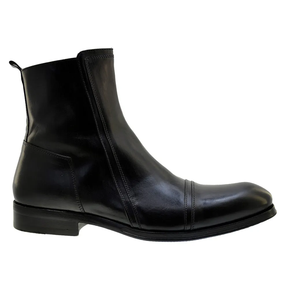 Men's Italian Shoes Jo Ghost 3936 Black Leather Chelsea Boots size 40