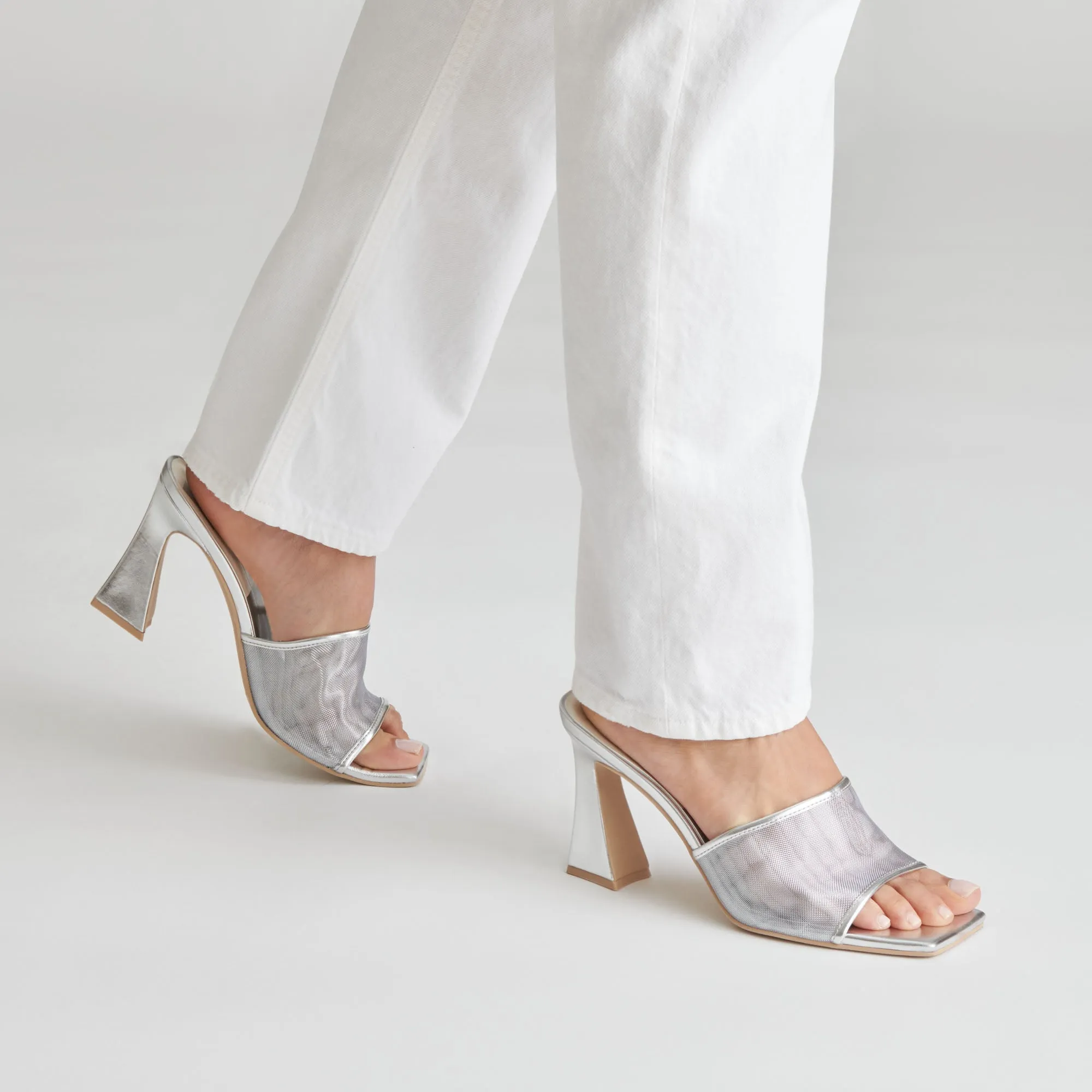 NARDA HEELS SILVER MESH