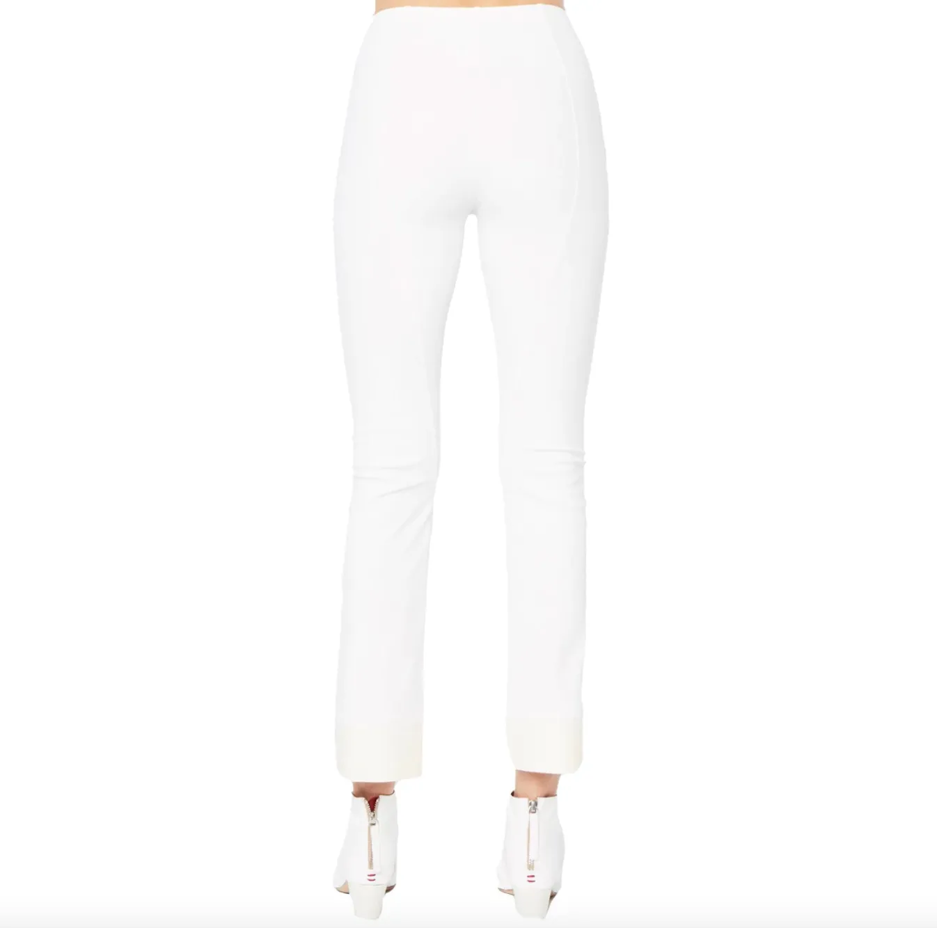Olga Crop Flare With Step Hem | White