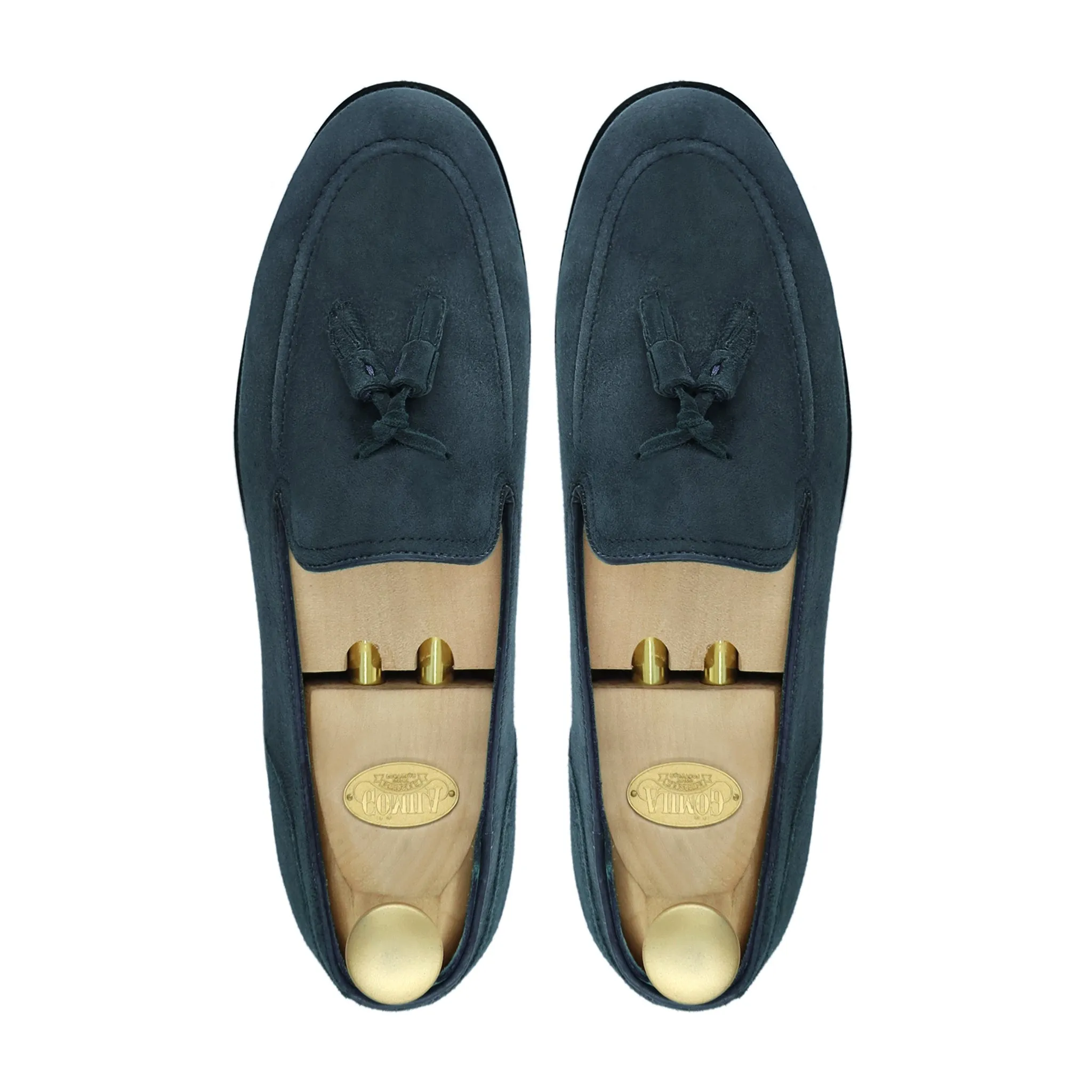 Palmer - Men's Navy Blue Kid Suede Loafer