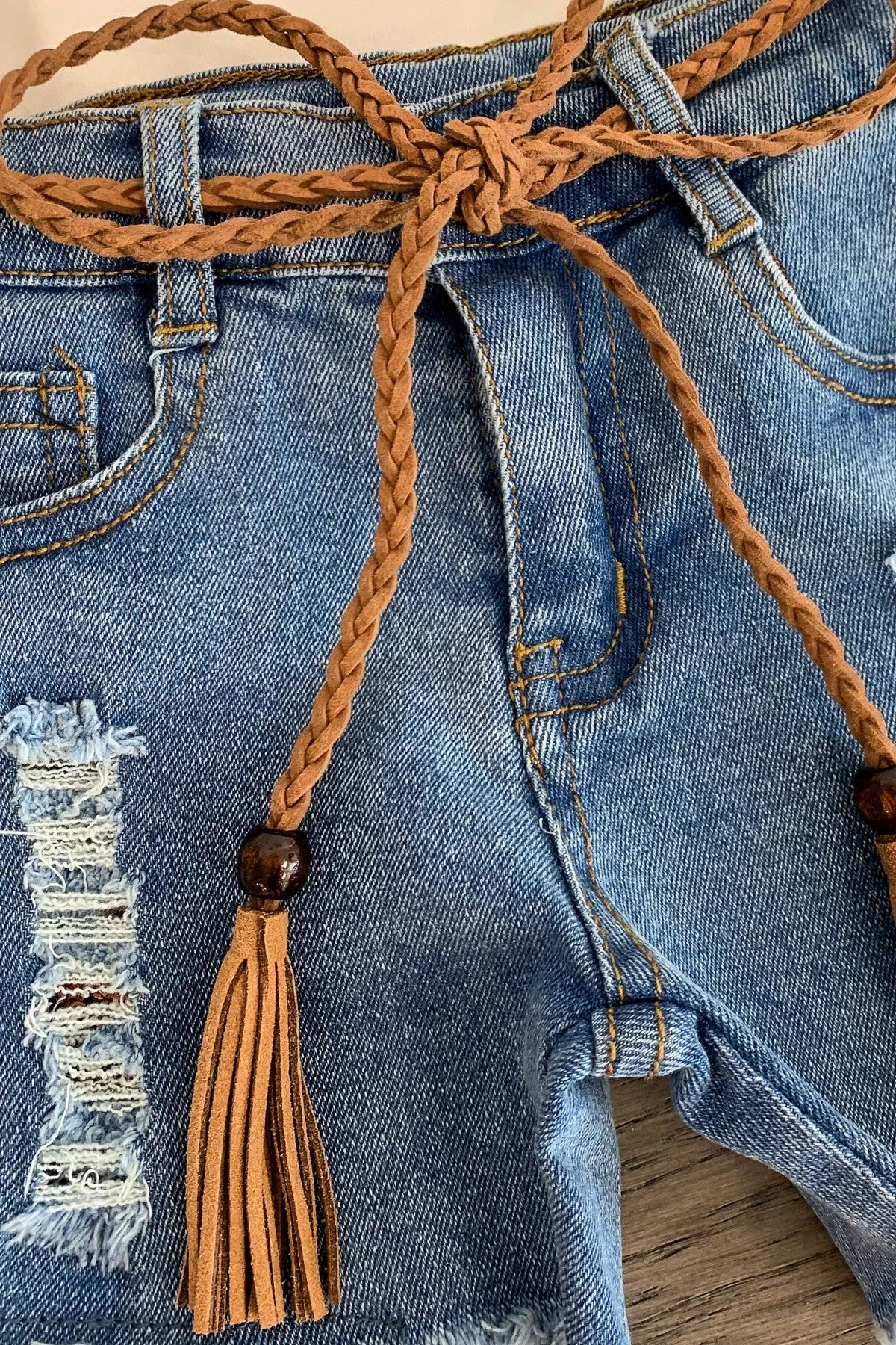 "She Kinda Buck Wild" Denim Short Set