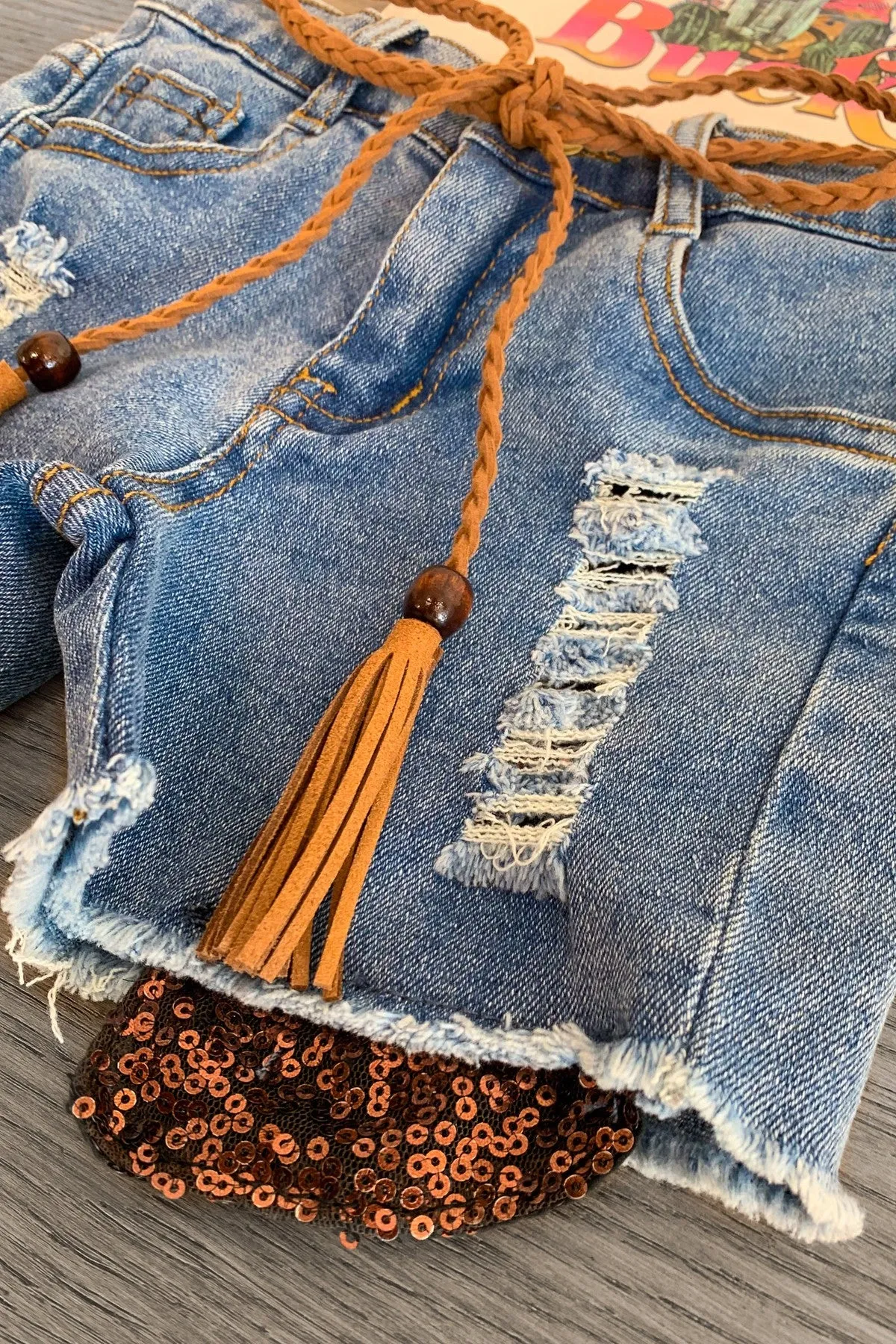 "She Kinda Buck Wild" Denim Short Set