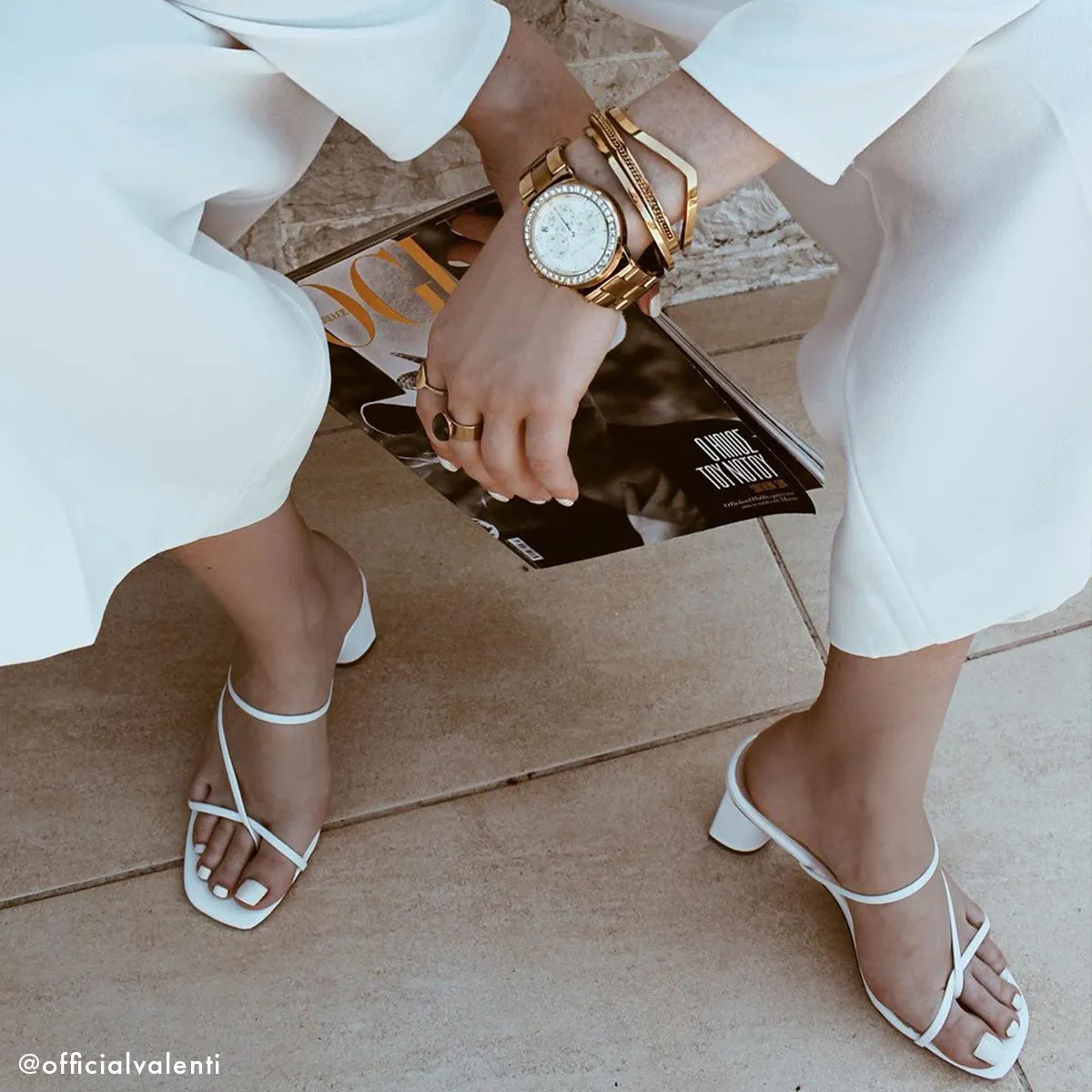 RAID Brioni Heeled Sandal in White