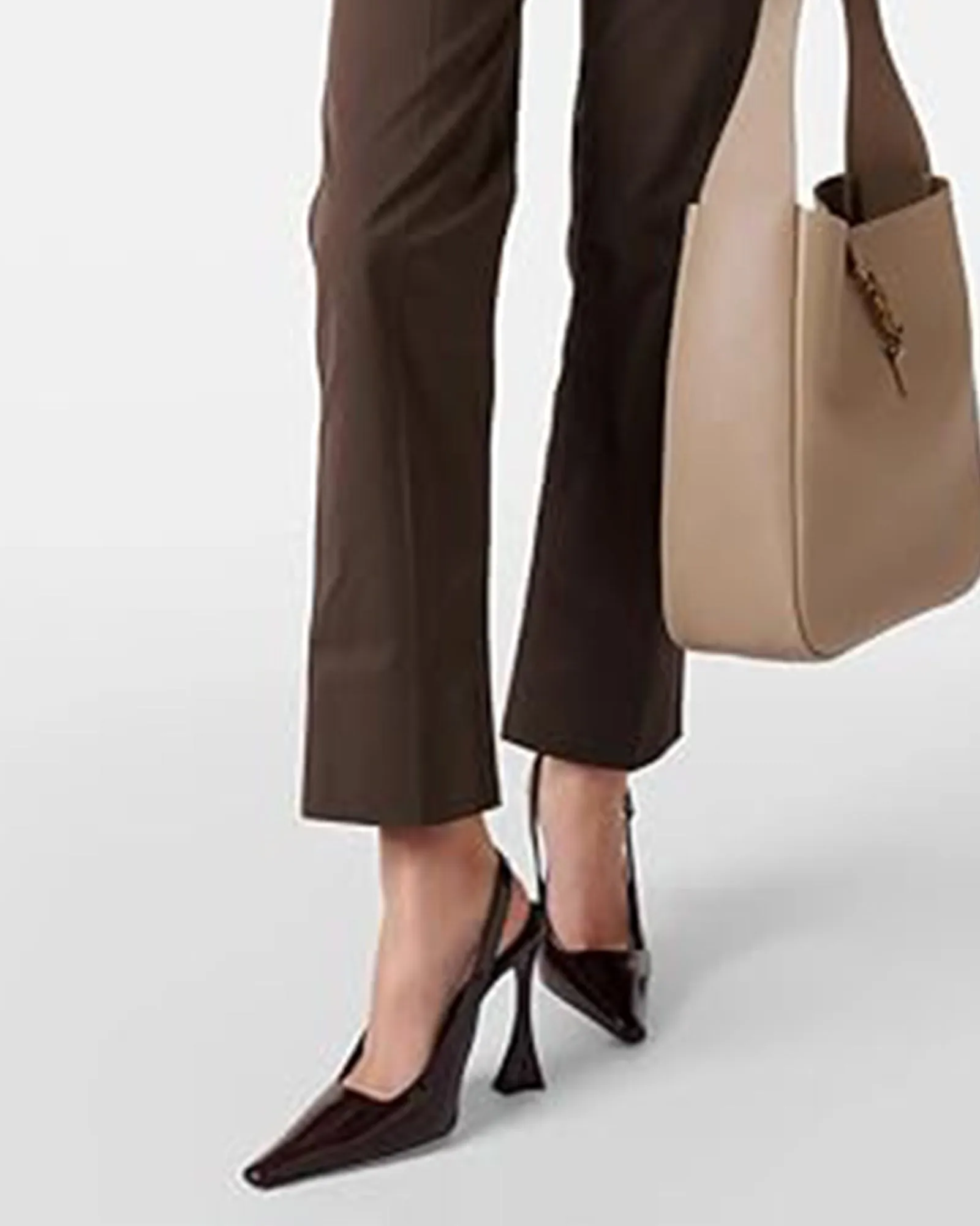 Sagan Leopard Buckle Slingback Flared Heels In Wine
