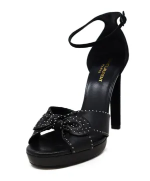 Saint Laurent Black Leather & Suede Stud Heels sz 11
