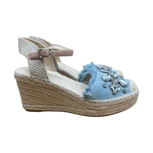 Shoes Heels Wedge By Anne Klein In Blue Denim, Size:7