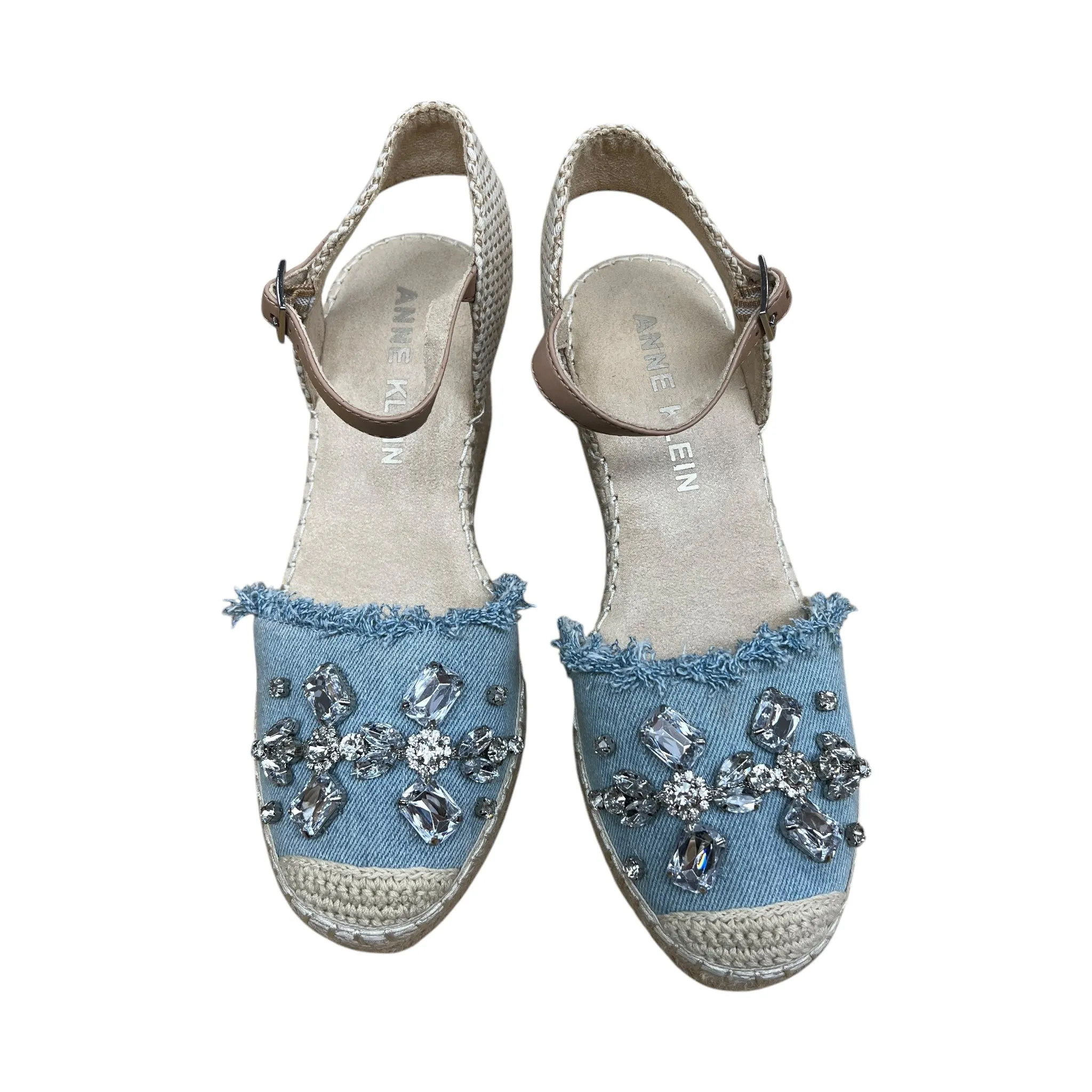 Shoes Heels Wedge By Anne Klein In Blue Denim, Size:7