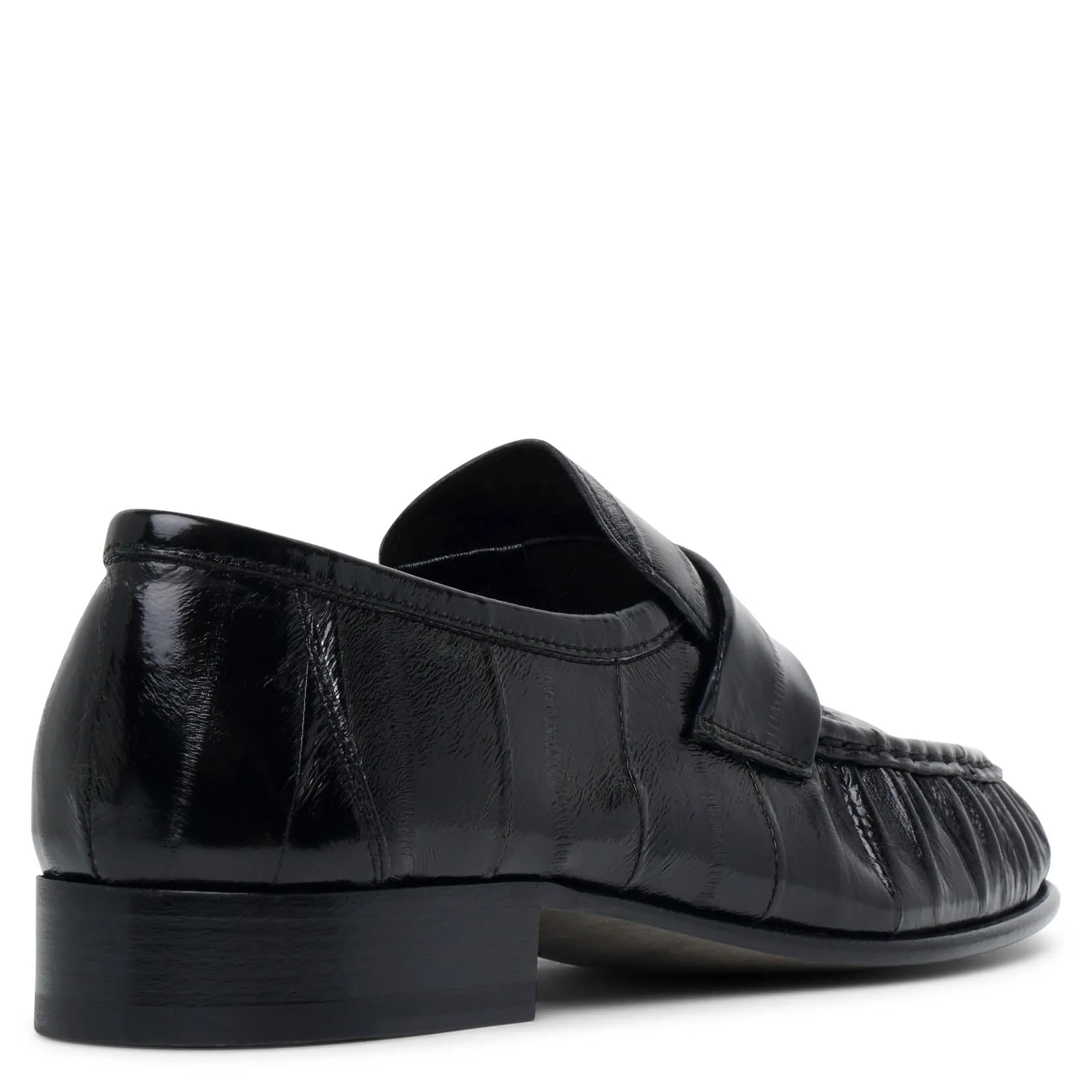 Soft black eel loafers